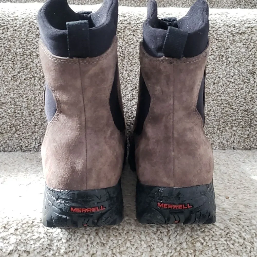 Merrell Boot Youth 6 Gunsmoke Waterproof Suede Pull On Performance Polartec